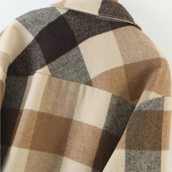 Plaid Button-Up Shacket - Picture 5 of 5